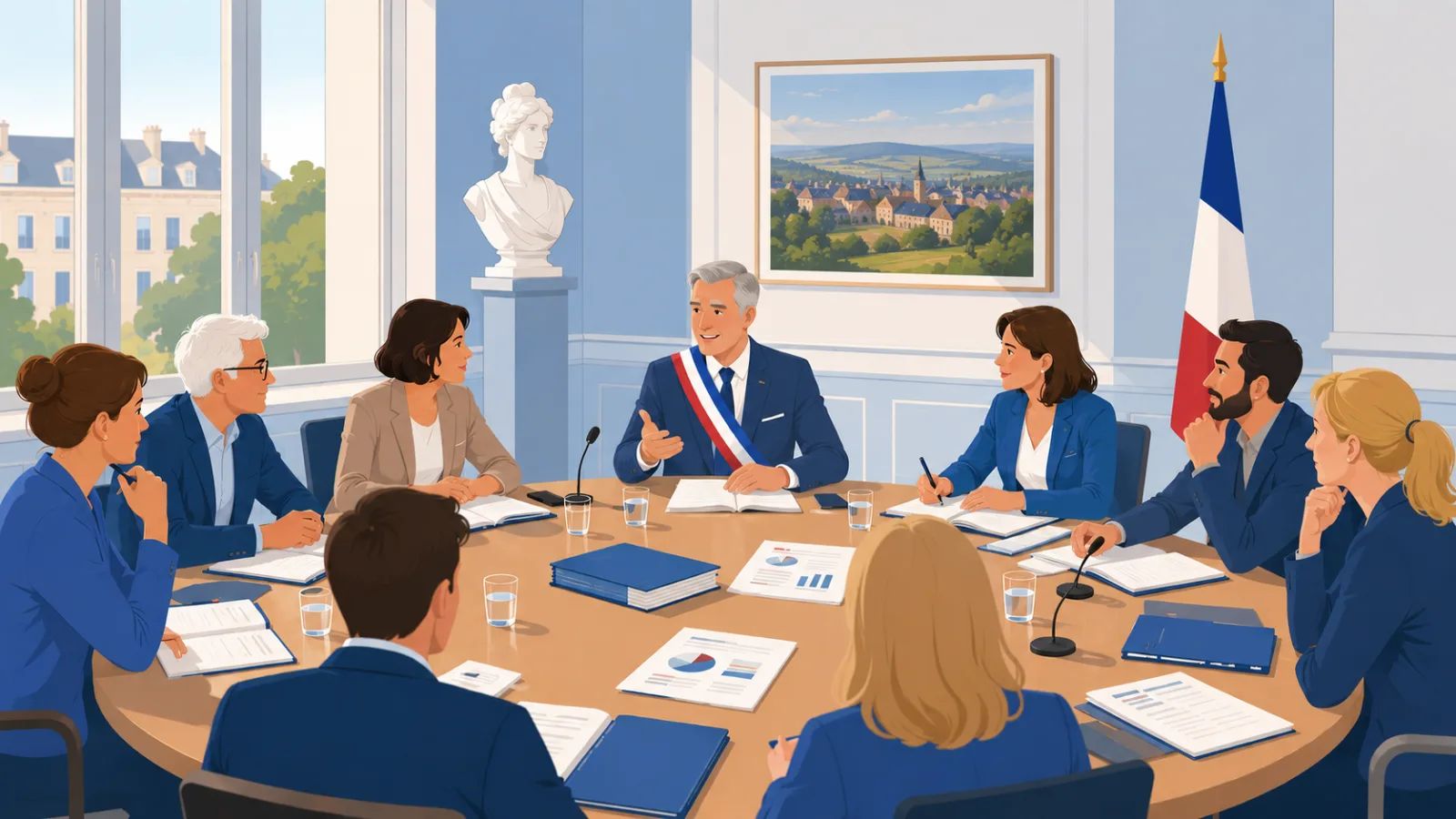 Réunion de conseil municipal délibérant sur une subvention à une association