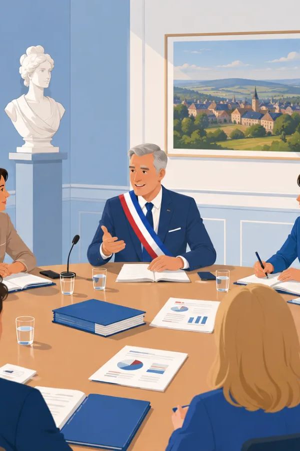 Réunion de conseil municipal délibérant sur une subvention à une association