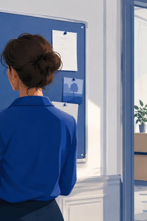 Note de service affichée sur le tableau d'information des agents d'une mairie