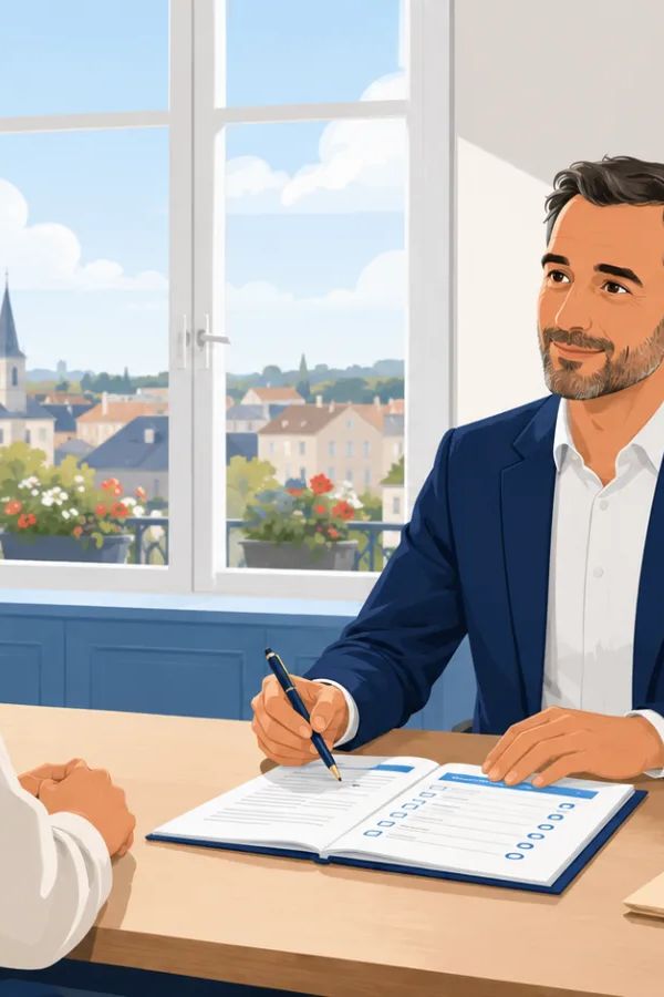 Maire conduisant l'entretien professionnel annuel de sa secrétaire de mairie