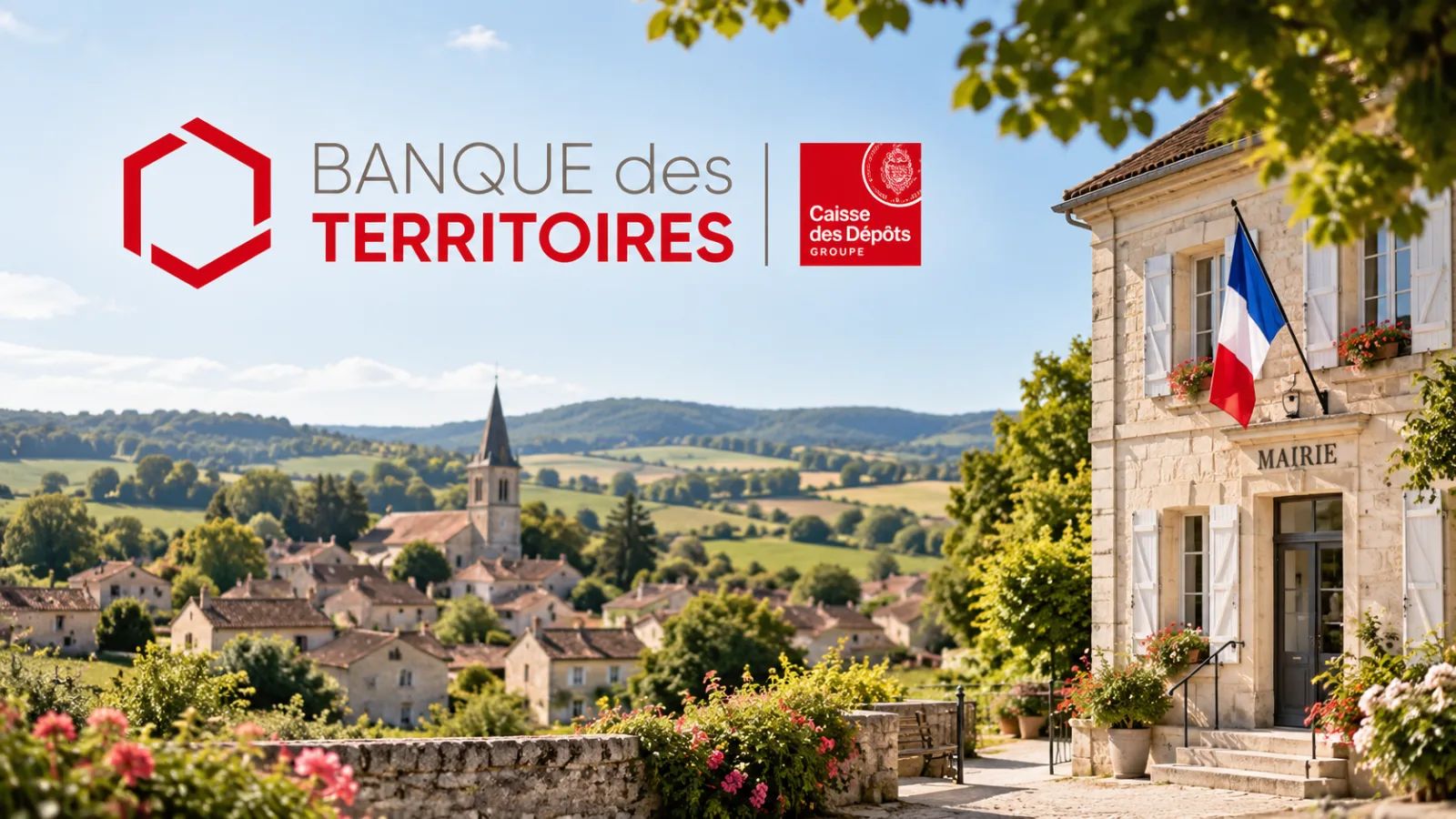 Maire et secrétaire de mairie consultant un dossier de financement Territoires IA sur une tablette en mairie